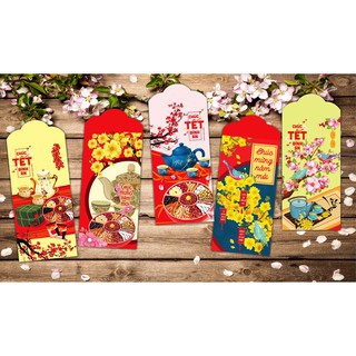 Combo 10 Bao lì xì Truyền thống tết Đinh Sửu 2021