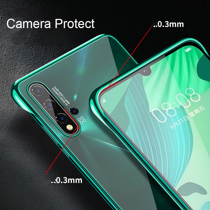 Ốp điện thoại PC cứng trong suốt không viền cho Huawei P30 Pro P20 Pro Mate 20 Honor 20 Pro Nova 5 5i Pro