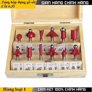 ❤️FREESHIP❤️ Bộ mũi phay gỗ cốt 6.35mm- bộ 12 mũi soi gỗ