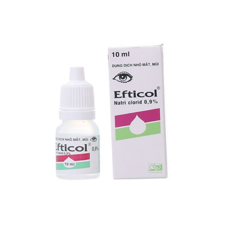 Nước muối sinh lí nhỏ mắt mũi tai efticol 0.9%