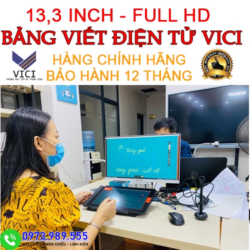 Bảng Viết Điện Tử VICI Dùng Cho Giáo Viên Dạy Học Online. Màn Hình Full HD 13,3 Inch. Hàng Chính Hãng Bảo Hành 1 Năm.