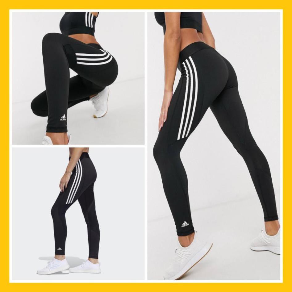 [SPORT] [HOT] Quần Tập Gym Nữ [Legging] Alphaskin Đen 3 Sọc Trắng Ngắn Thiết Kế Mới [ĐỒ TẬP]