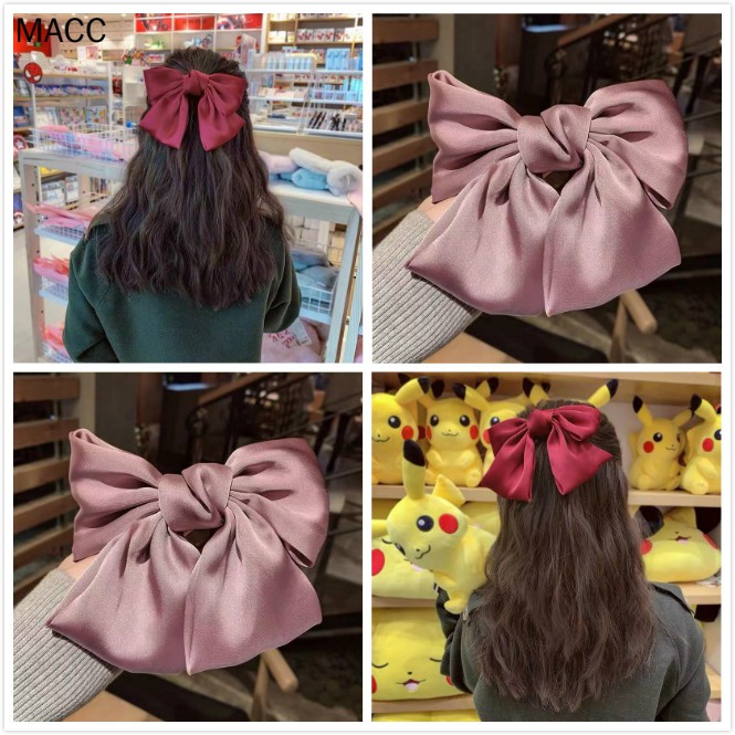 Kẹp tóc đính nơ lớn phong cách Hàn Quốc xinh xắn cho nữ