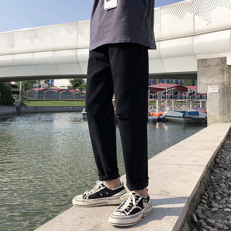Quần Bò Baggy Nam Xám Trơn Dáng Đứng Ống Suông Rộng Chất Vải Jeans Co Giãn Nhẹ Kiểu Dáng Cạp Cao Phong Cách Trẻ Trung