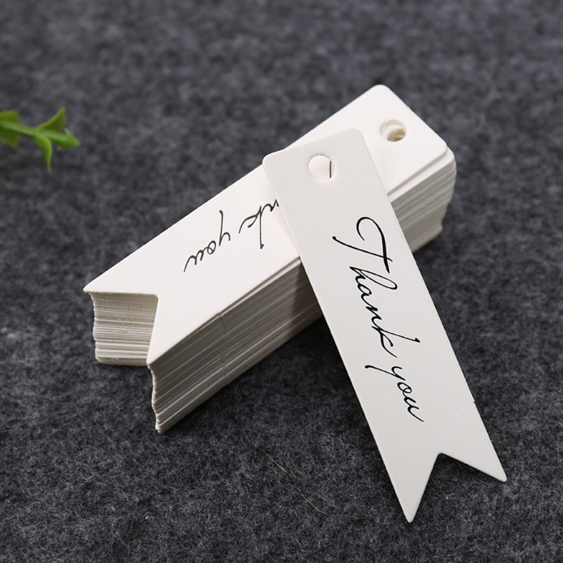 Set 100 Thẻ Tag Hình Chữ Thank You Kèm Lỗ Dùng Để Trang Trí Tiệc Cưới / Giáng Sinh