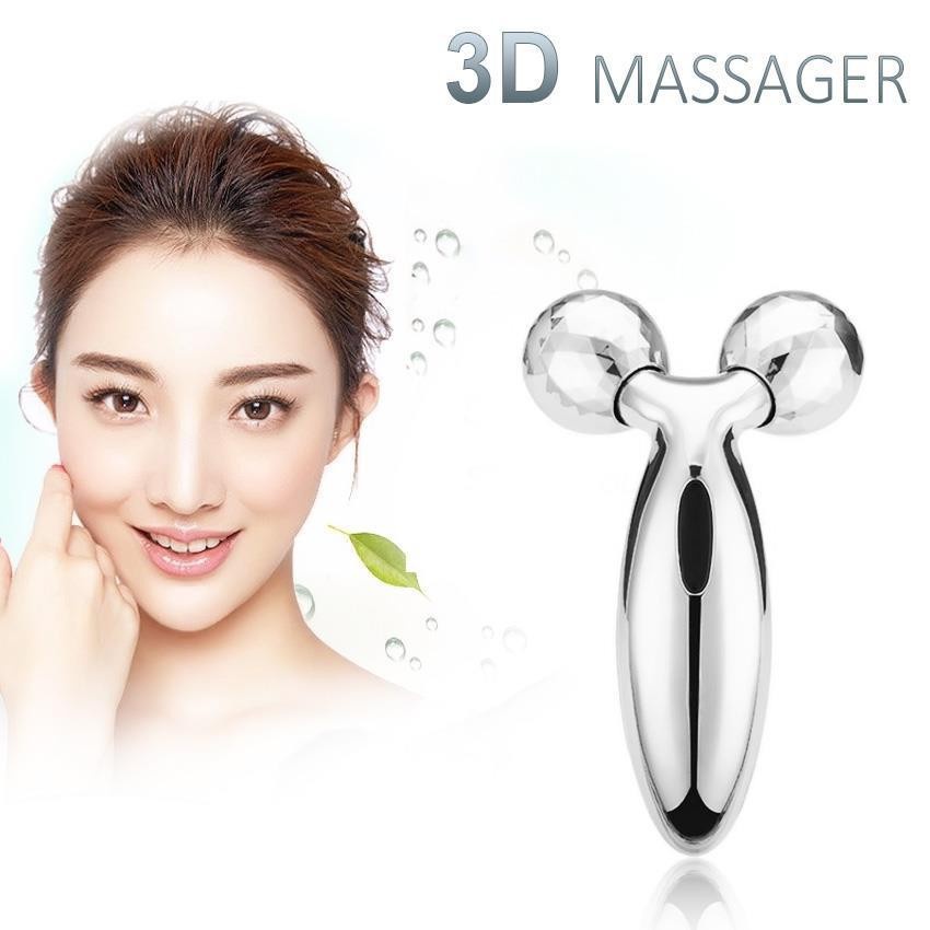 Cây Lăn Massage Mặt 3D Loại Lớn - Mát Xa Đẹp Da, Tạo Cằm V-Line, Thon Gọn Đùi, Giảm Mỡ Bụng