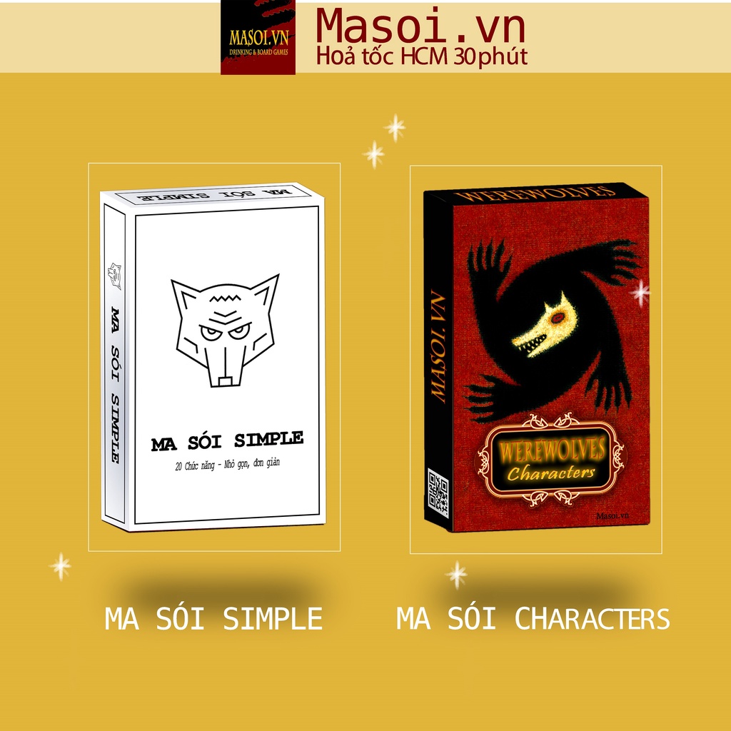 Combo bài ma sói simple và ma sói characters- mỗi bộ 20 lá, phù hợp cho sở thích sưu tầm bài