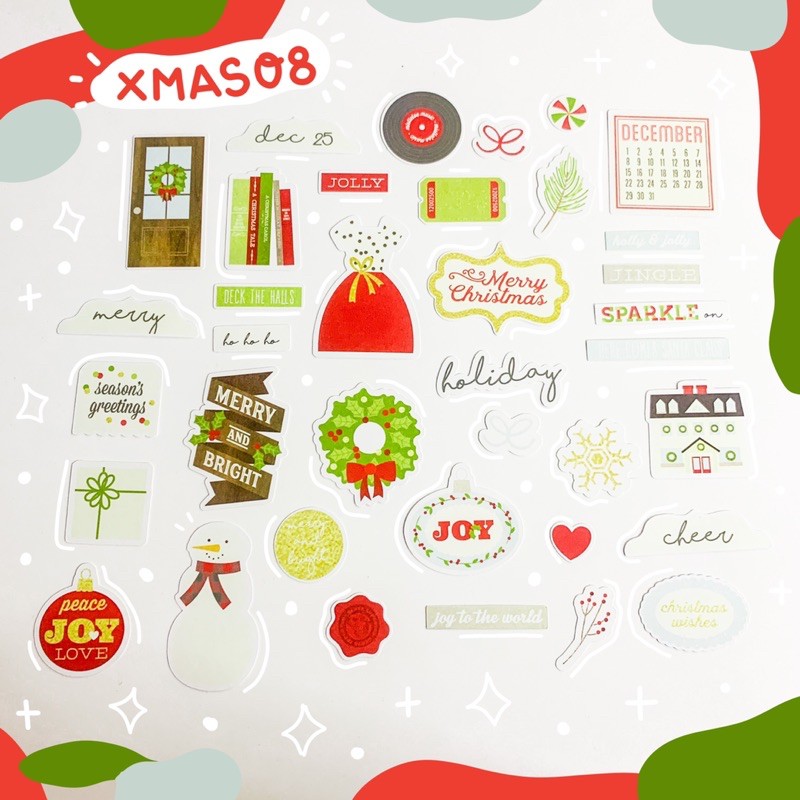 HÌNH TRANG TRÍ GIÁNG SINH - SCRAPBOOK - PLANNER - LESOUFF - CLASSIC CHRISTMAS