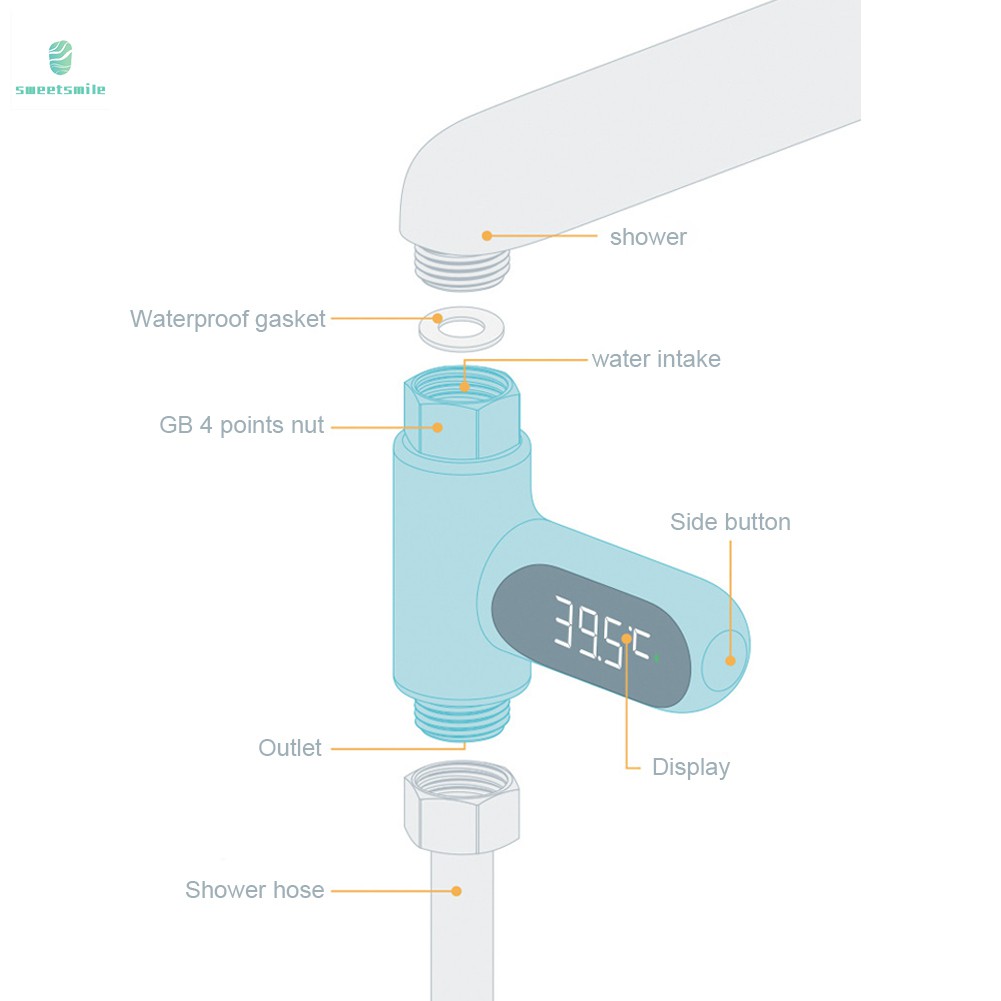 Đồng Hồ Đo Nhiệt Độ Nước Tắm Với Màn Hình Hiển Thị Lcd 360 Độ