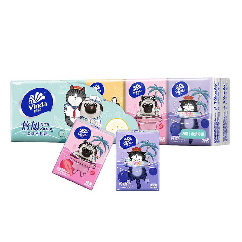 Set 10 Gói Khăn Giấy Ăn Bỏ Túi Mini Mềm Mại Siêu Dai Dễ Thương