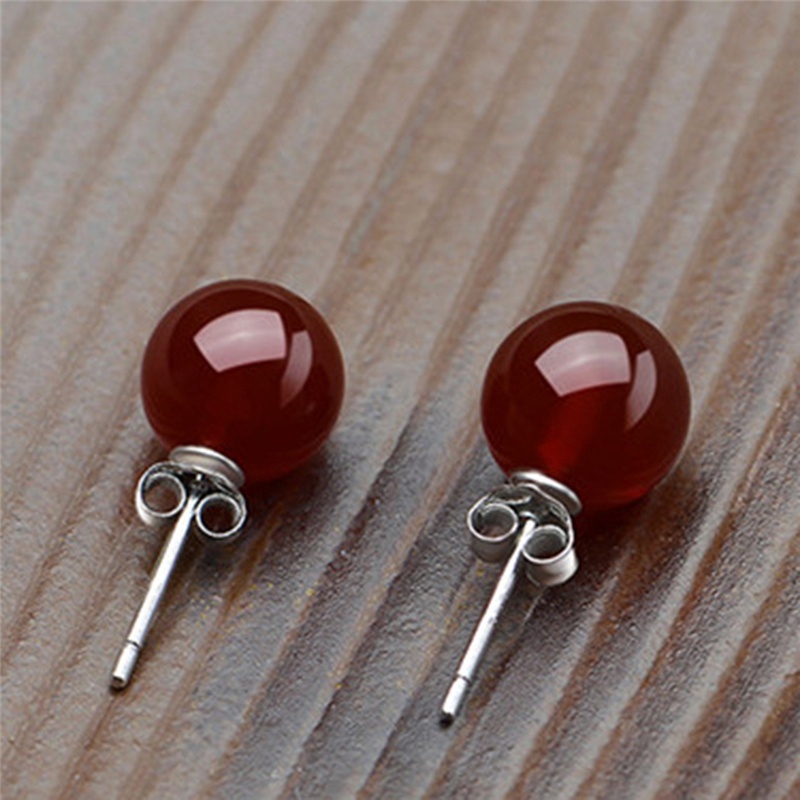 Khuyên tai đính đá mã não nhiều màu tùy chọn