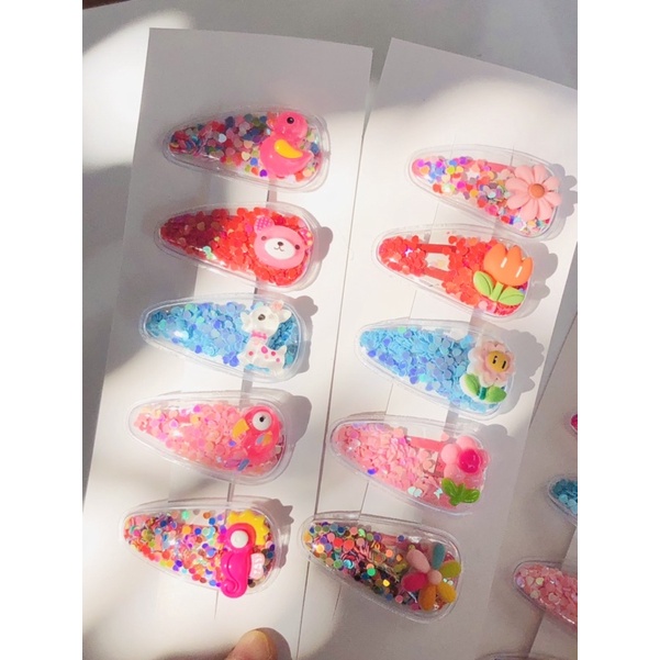 Set 5 Kẹp Tóc Đính Kim Sa Lấp Lánh