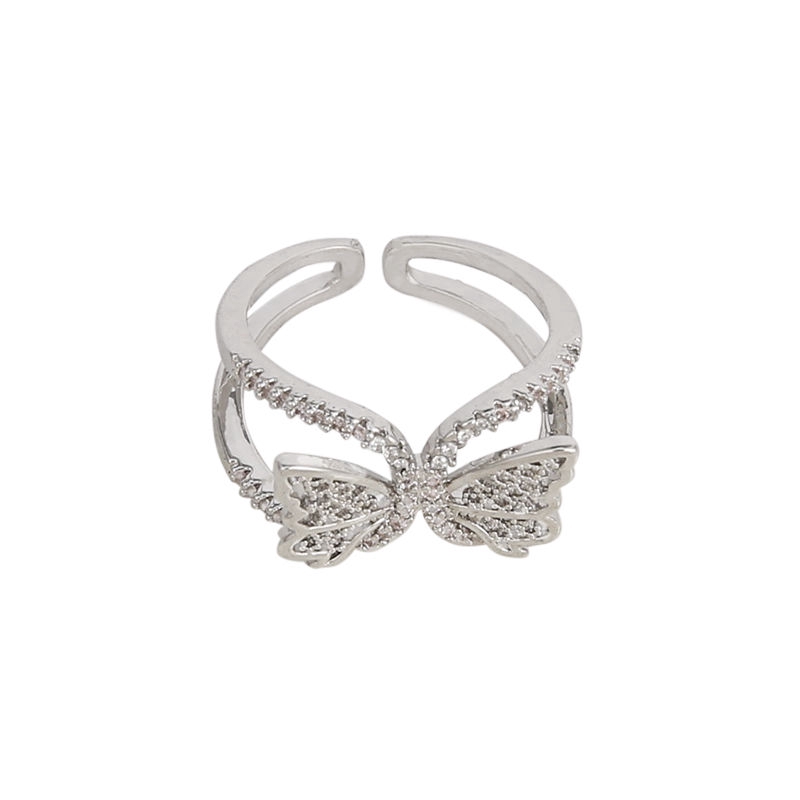 Nhẫn Đính Đá Zircon Kiểu Dáng Đơn Giản Hợp Thời Trang