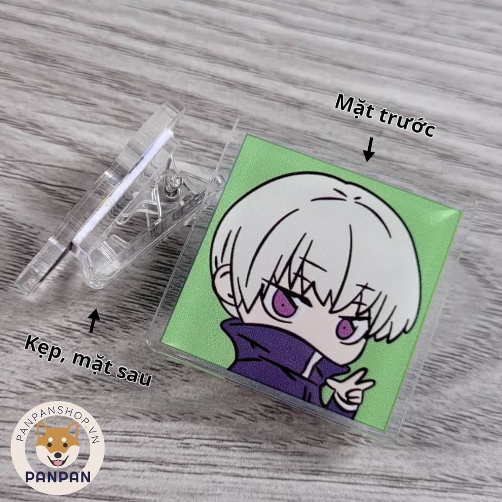 Pin kẹp giấy acrylic anime Jujutsu nhiều mẫu trong suốt (4CM)