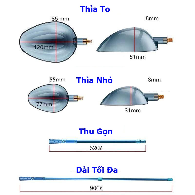 [Mã FAMAYMA giảm 10K đơn 50K] Thìa Ném Mồi Câu Cá - Hỗ trợ làm tổ chuyên dụng câu đơn câu đài KK-18