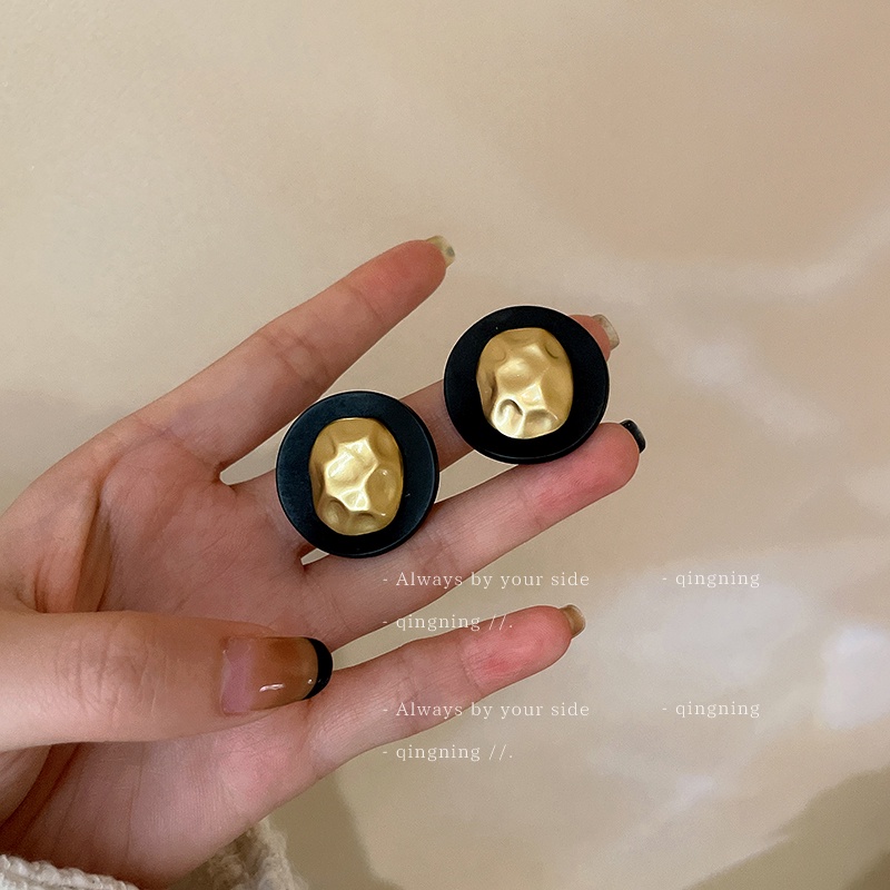 DREJEW Khuyên tai bạc 925 kiểu hình học đơn giản phong cách cổ điển Hàn Quốc