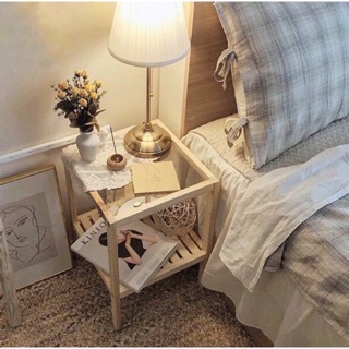 Kệ Đầu Giường Mặt Kính Cường Lực Cao Cấp - Tab Kính 2 Tầng - Decor Hàn Quốc