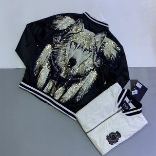 Bomber Dg sói thêu kim sa hot 2020 - Áo khoác nam nữ