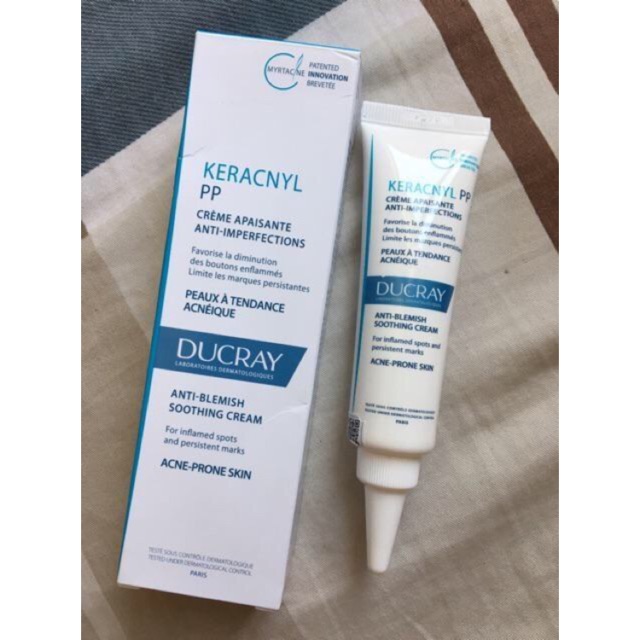 Kem giảm mụn trứng cá sưng Ducray Keracnyl PP Anti-blemish Soothing Care mẫu mới 2018