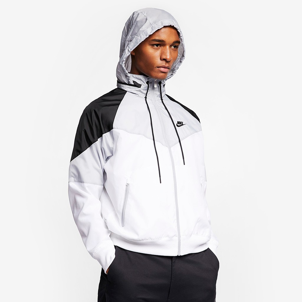 [CHÍNH_HÃNG] ÁO KHOÁC NIKE WINDBREAKER HOODED JACKET - TRẮNG PHỐI XÁM