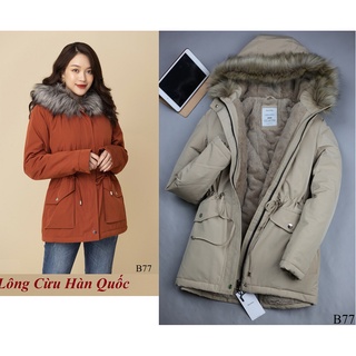 [SALE SỐC] Áo khoác parka lót lông có mũ, Xuất Hàn Quốc hiệu Bershka!