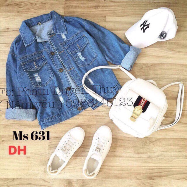 Áo khoác bò cổ bẻ D&H