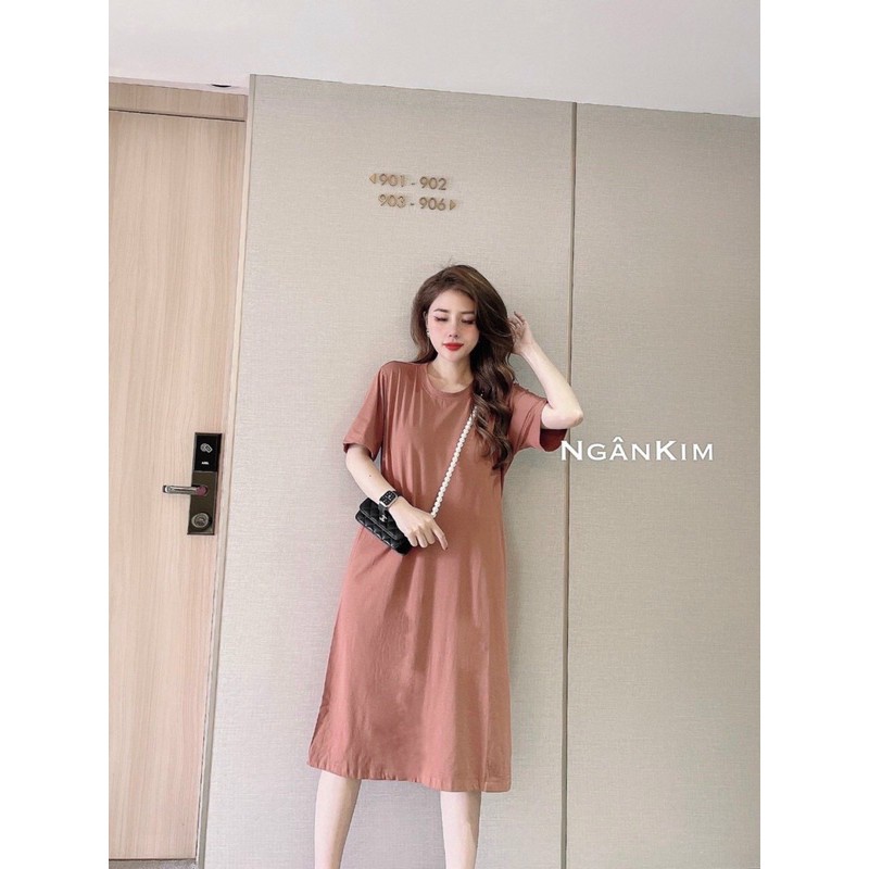 Váy suông cotton xoắn lưng