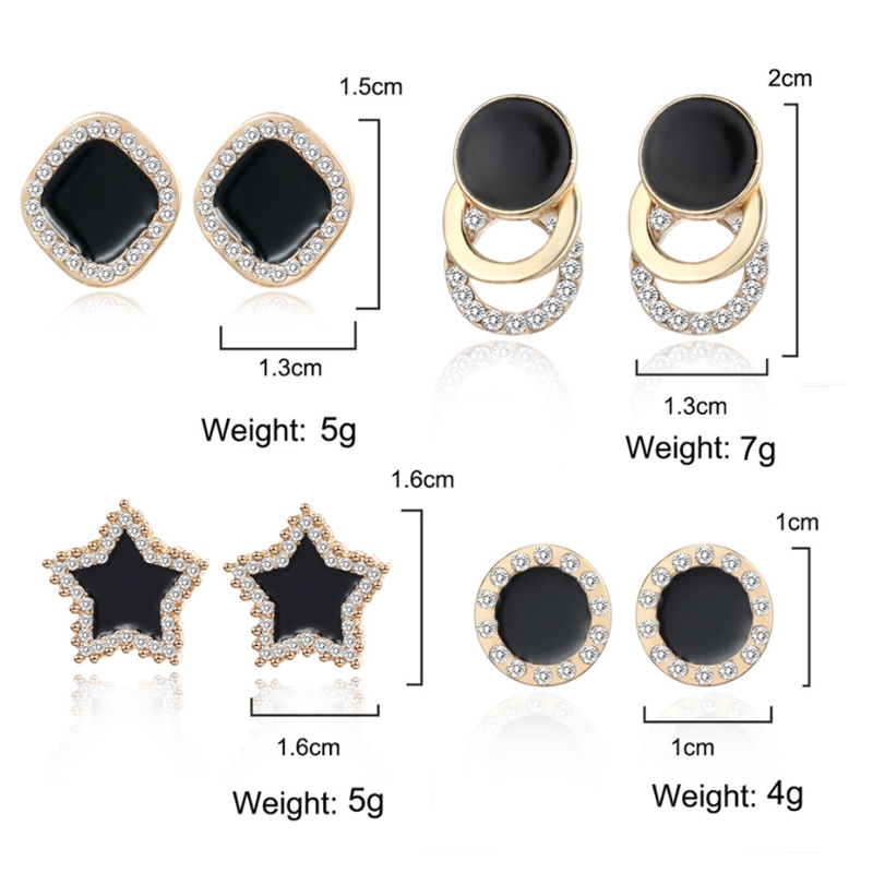 Bông tai hình tròn lớn đính đá lấp lánh làm quà tặng cho nữ