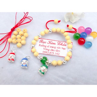 Vòng dâu tằm cho bé 2019 heo đội mũ bạc ta
