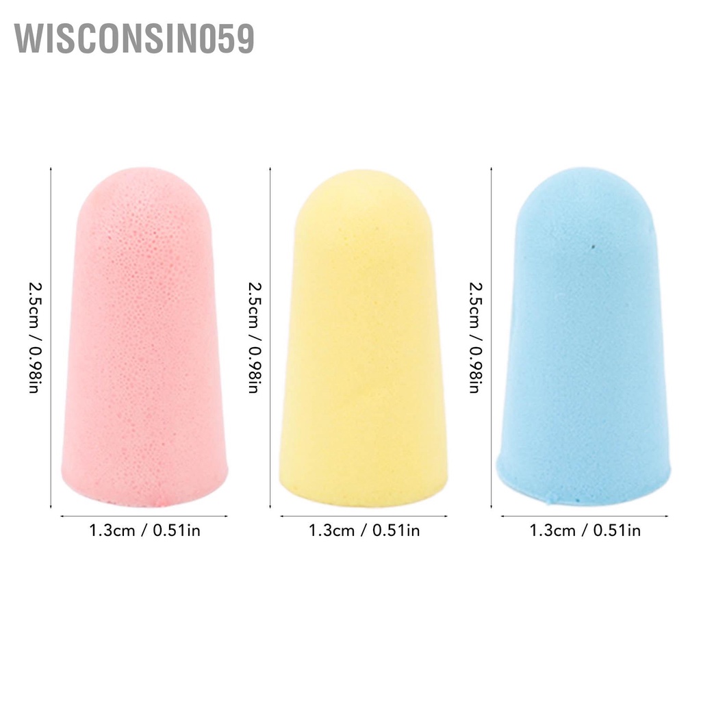 Wisconsin059 30 cái Bịt tai khi ngủ chống ồn Siêu mềm Bọt biển phục hồi chậm Tiếng Nút bịt cho giấc học tập làm việc