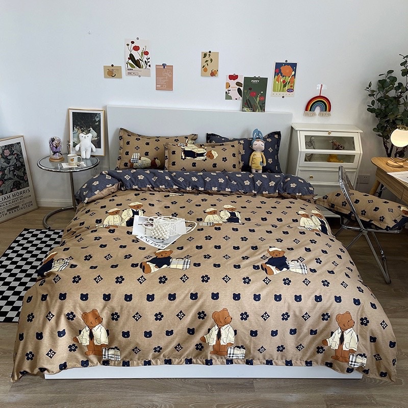 Ga Giường ❤️ cotton poly 5 món hè đủ size đệm họa tiết đáng yêu miễn phí bo chun nhập khẩu hàn quốc Mượt Decor