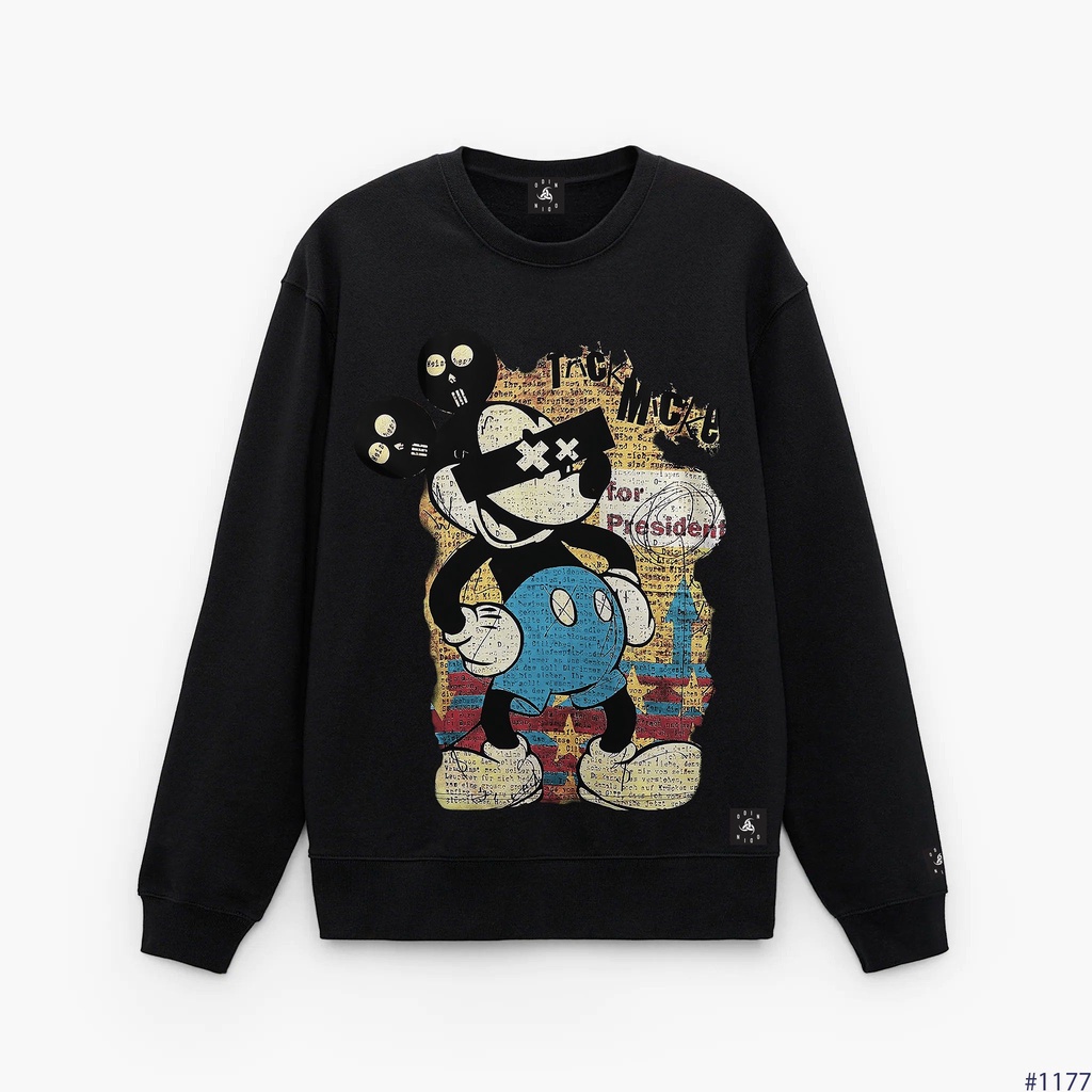 Áo Sweater OD Oversize Mickey Usa, áo nỉ dài tay Unisex ODIN CLOTHING