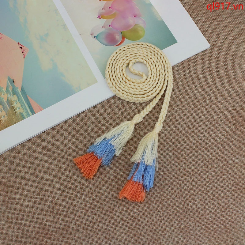 Thắt Lưng Dây Bện Phối Tua Rua Thời Trang