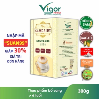 Sữa nhân sâm samdairy sử dụng cho người trên 6 tuổi, người già tăng sức đề kháng và phục hồi sức khỏe hộp 15 gói