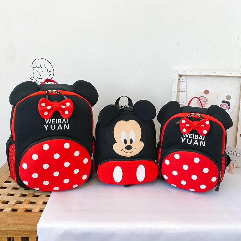 Ba Lô Đi Học Hình Chuột Mickey Minnie Dễ Thương Cho Bé Mẫu Giáo 3-6 Tuổi