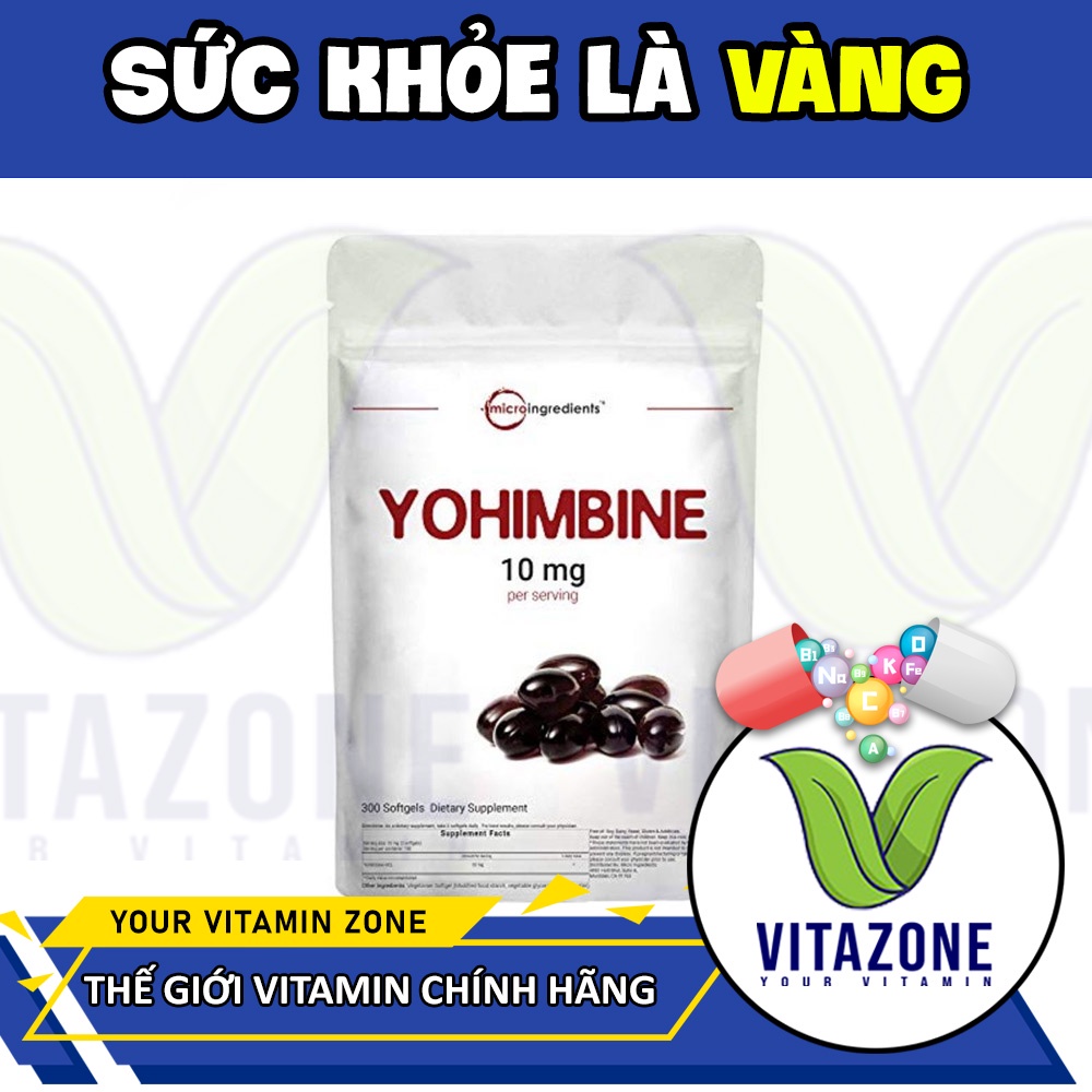Yohimbine 10mg - Giảm Cân - Đốt Mỡ - Tăng Cường Sinh Lý - Micro Ingredients - 300 Viên