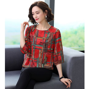 Áo Thun Tay Ngắn Cổ Tròn Vải Lụa Lạnh Mỏng In Họa Tiết Dễ Thương Cho Nữ