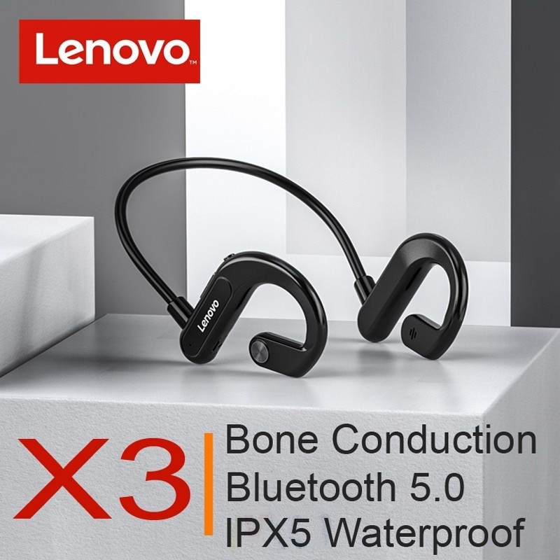 Tai nghe dẫn truyền Lenovo X3 chống thấm nước IPX8 MP3 tương thích Bluetooth 5.0 phong cách thể thao bơi lội
