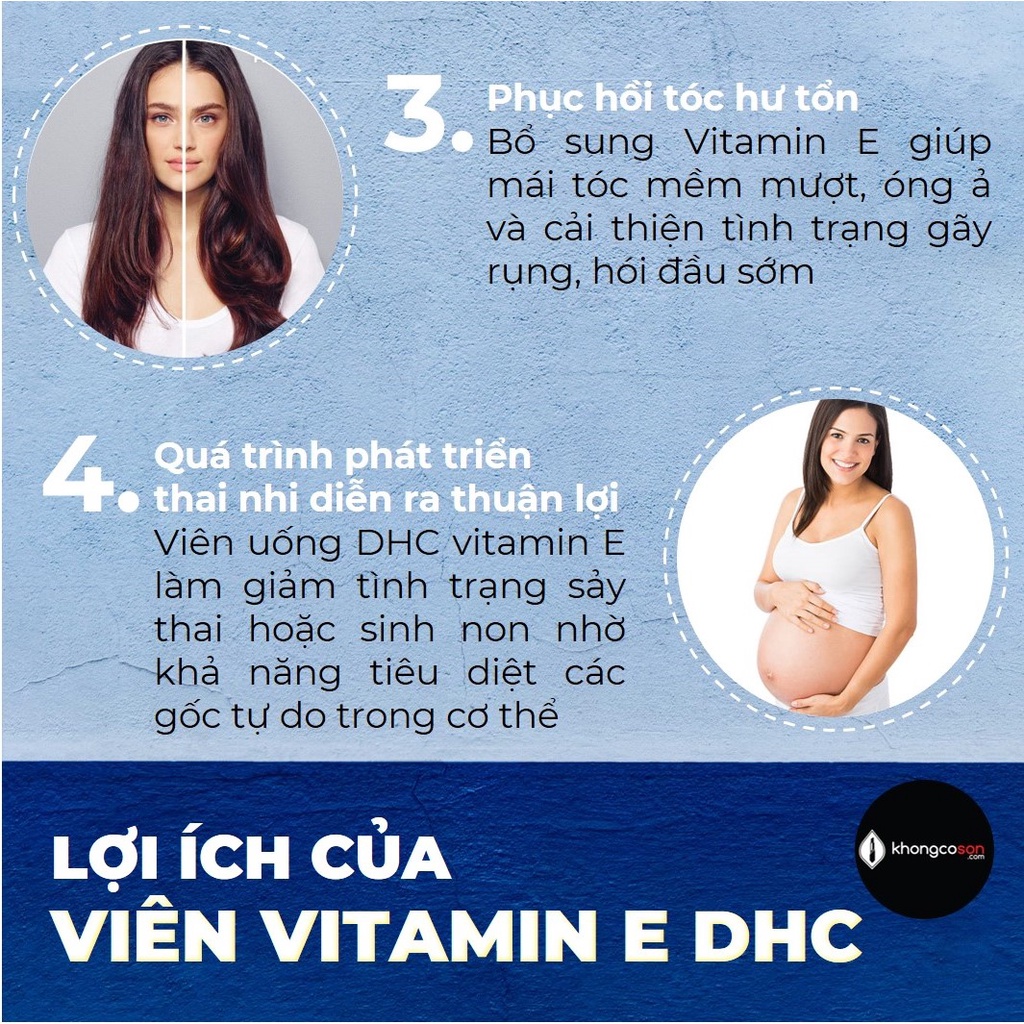 Viên Uống DHC Bổ Sung Vitamin E Điều Hòa Nội Tiết Tố và Chống Lão Hóa - Khongcoson