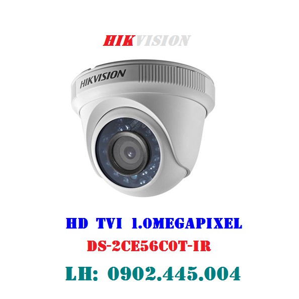 Camera Hikvision DS-2CE56C0T-IR (HD-TVI 1M), Hồng Ngoại 20m