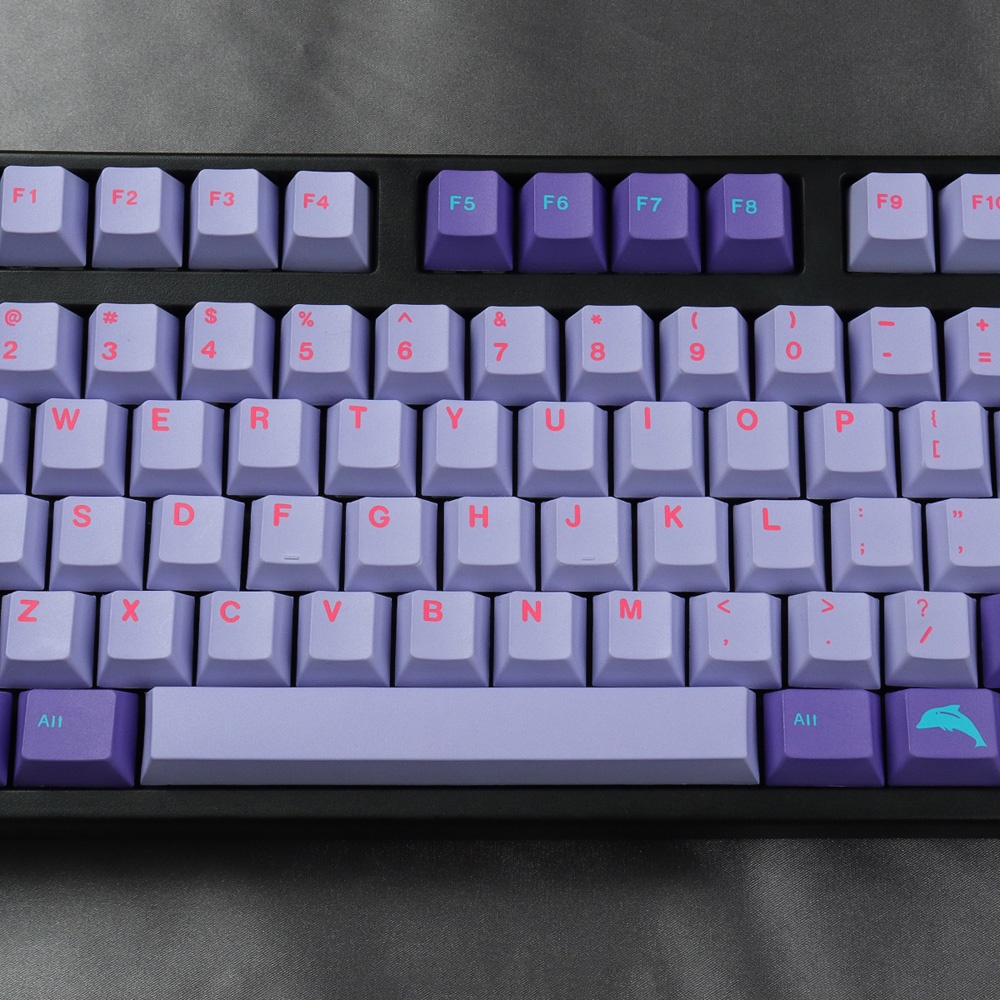 Bàn Phím Cơ Gmk Vaporwave PBT 130 Phím Chiều Cao Nhuộm Màu Độc Đáo Tiện Dụng