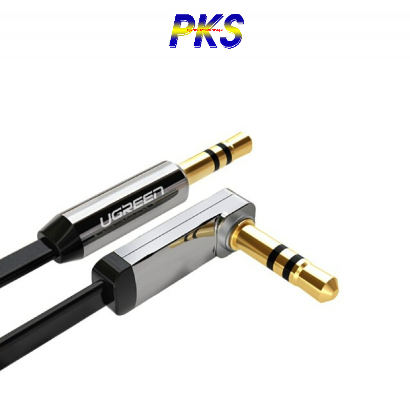 Cáp Audio 3.5mm 5M đầu bẻ góc 90 độ Ugreen 10729 Hàng chính hãng