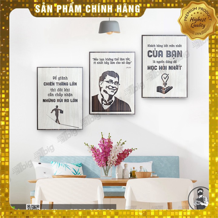 [ #1 Quà tặng tân gia , khai trương ] [COMBO 05] Bộ 3 tấm tranh động lực những câu nói hay của Bill Gates