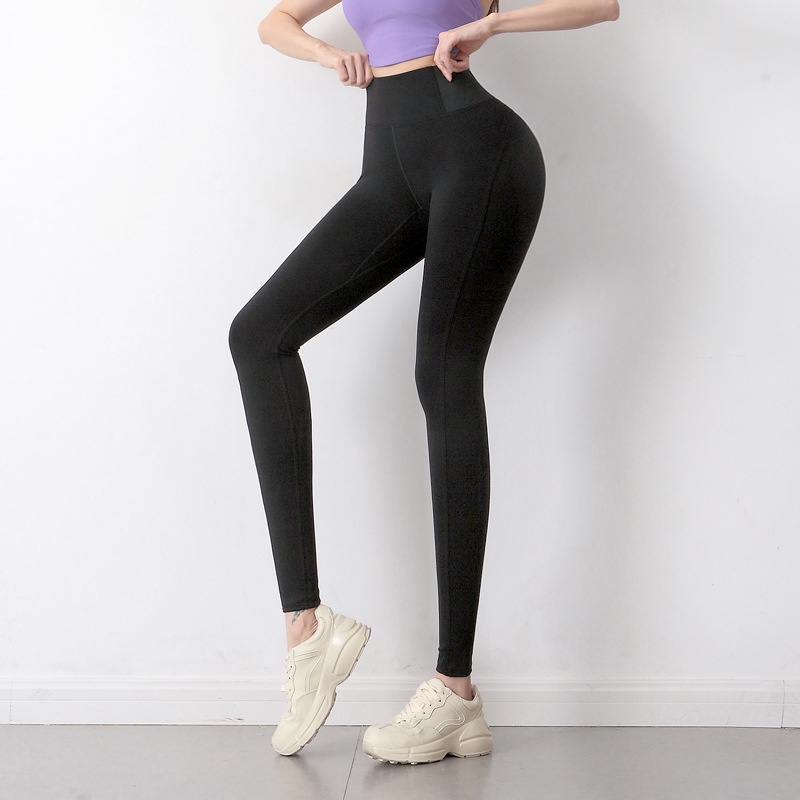 Quần bó sát ANRAN lưng cao nhanh khô chuyên nghiệp dùng tập thể dục/ yoga/ chơi thể thao giảm mỡ