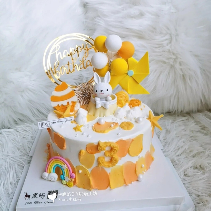 Set 6 Bong Bóng Đất Sét Hình Bánh Kem Trang Trí Tiệc