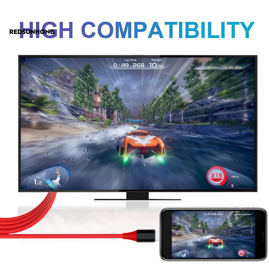 Dây Cáp Chuyển Đổi Video Kỹ Thuật Số 8Pin Sang HDMI-compatible 1080P Cho Điện Thoại