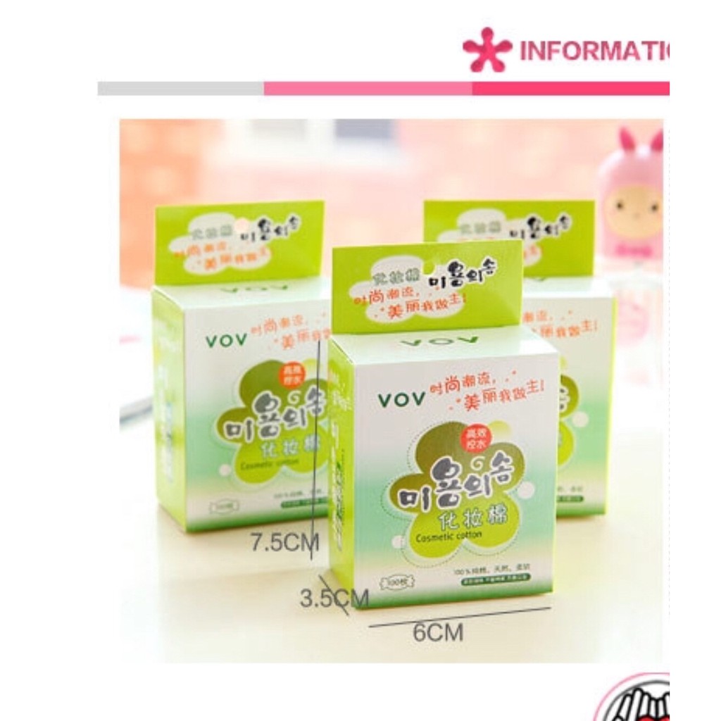 COMBO 3 HỘP BÔNG TẨY TRANG SIÊU THẤM VOV - 300 MIẾNG