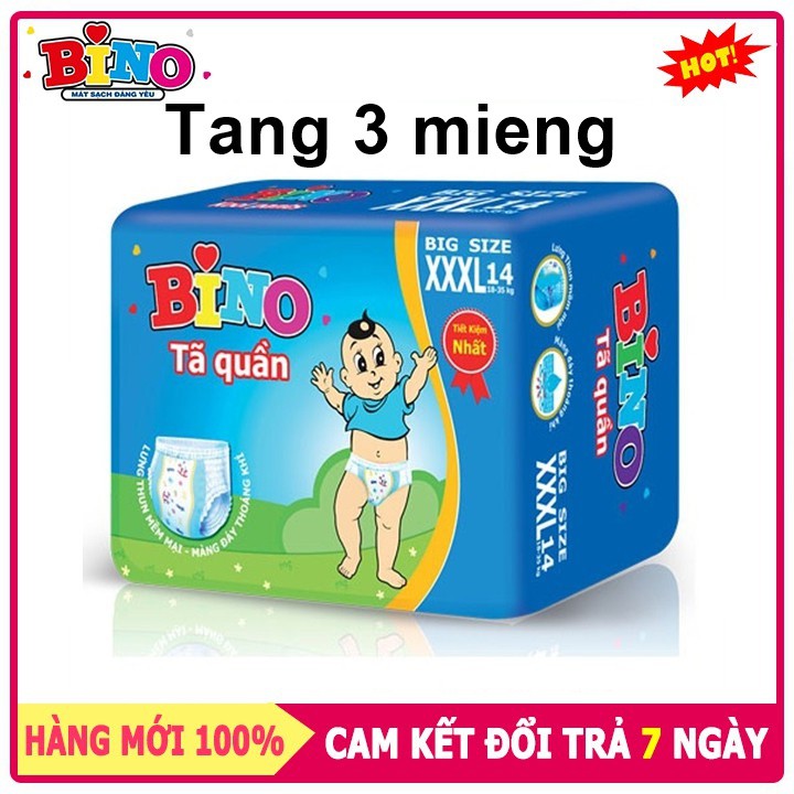  Tã quần bino xxxl big size gói 14 miếng ( 18-35kg )