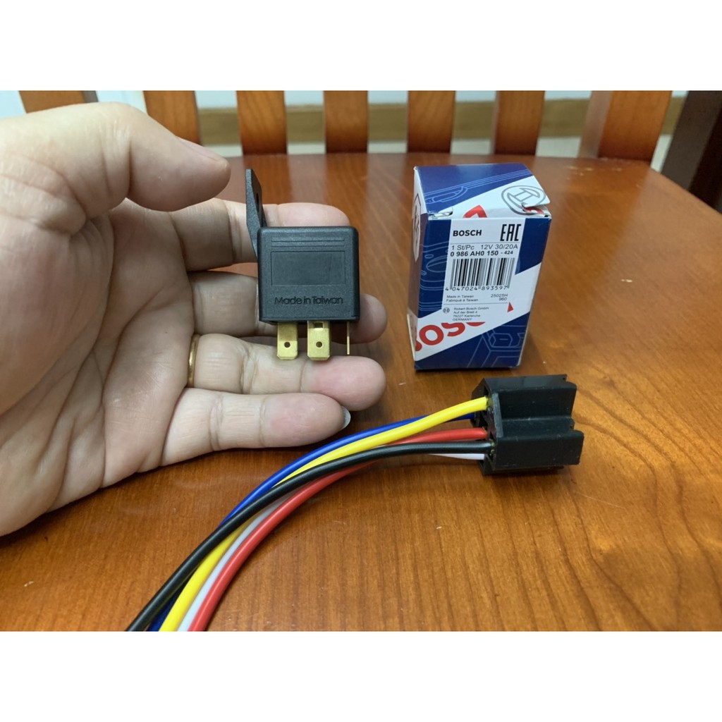 Rờ le Relay 5 chân 12v30A BOSCH Loại thường đóng + Tặng đuôi cắm xịn