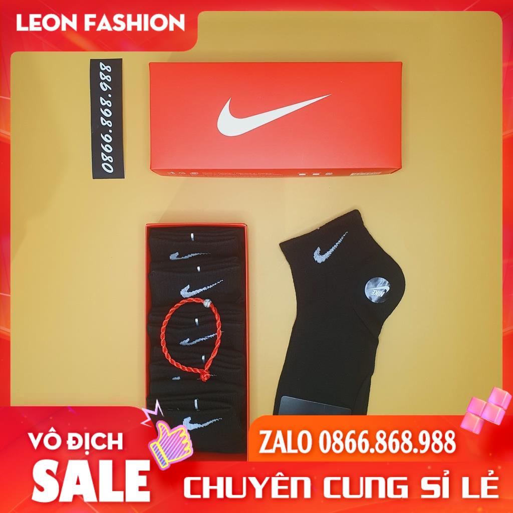 Tất NIKE cổ ngắn Màu nổi bật [Hộp 5 Đôi] Vớ Nam Nữ Thể thao Dệt kim Cao cấp QUÀ TẶNG - Kho sỉ tất